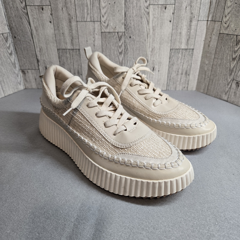 Dolce Vita Cream Platform Sneakers with Suede Texture